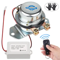 Remote Control Car Truck Battery Master Switches 12V 24V Auto Bus Yacht Battery Isolator Cut Off Disconnect Relay + Gloves