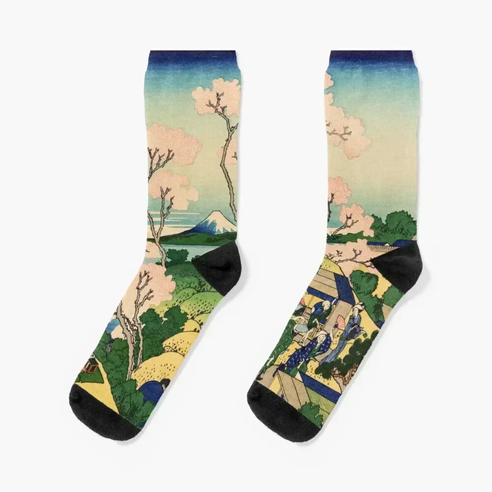 

Top Best Alternative Fuji From Goten Yama Hokusai Japanese Print Ukiyoe Woodblock Socks gym custom Socks Men Women's