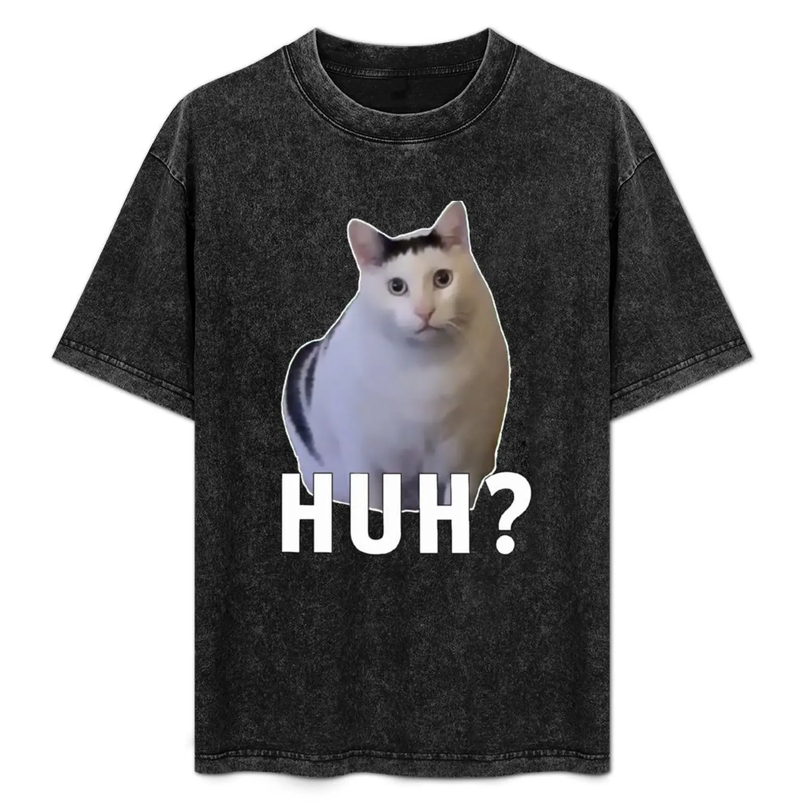 

Huh cat meme T-Shirt plus size clothes customizeds mens plain t shirts