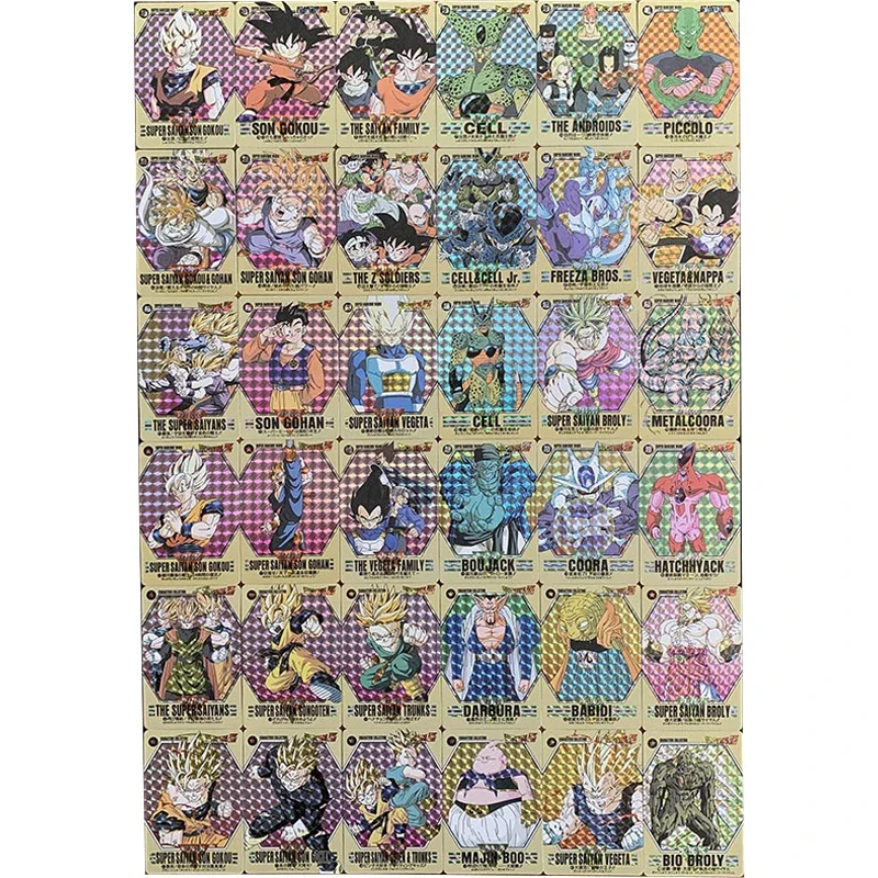36pcs-dragon-ball-flash-cards-super-saiyan-goku-gohan-piccolo-vegeta-cell-frieza-classic-game-anime-collection-card-gifts-toys