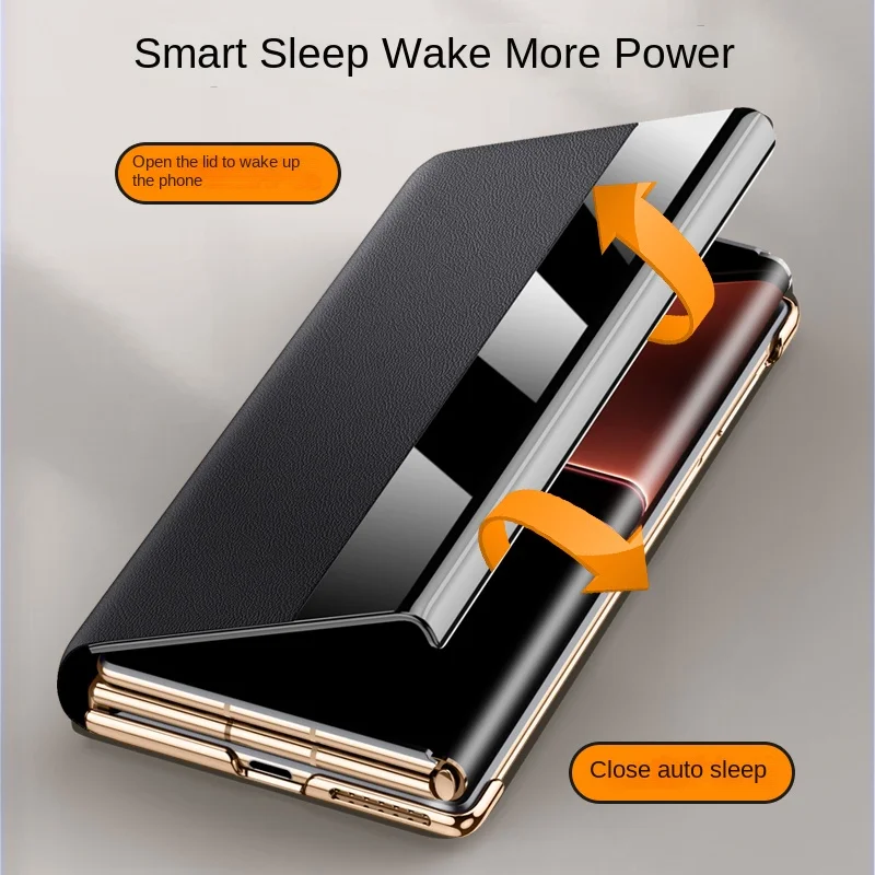 Etui skórzane Huawei Mate XT Metal Lens All-Inclusive Stand Foldable Smart Plating Frame Anti-Drop and Anti-Fingerprint — zdjęcie produktu 6