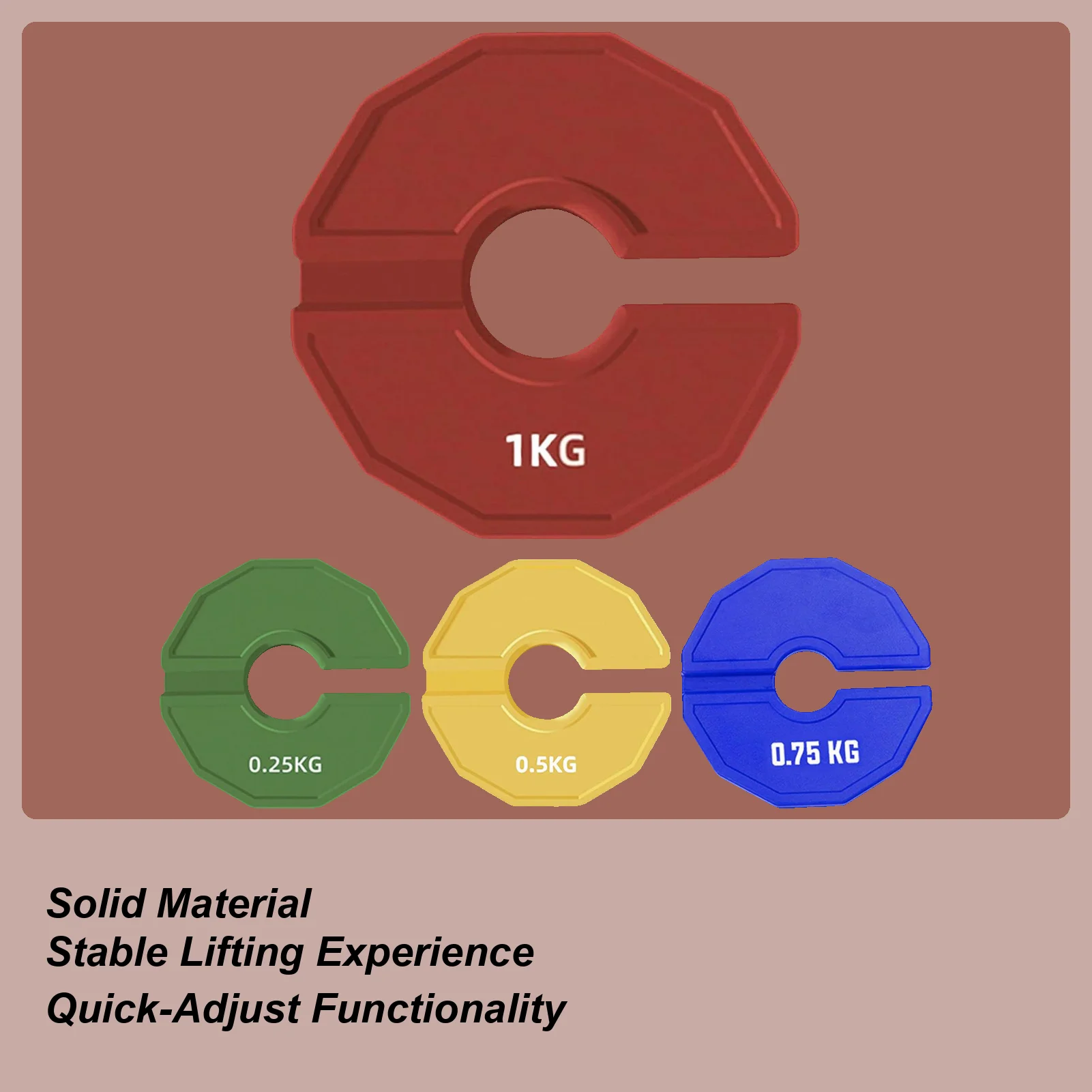 Placas de barra de goma, placa de peso para mancuernas de entrenamiento de fuerza con orificio de 1,37 pulgadas, 0,25 KG/0,5 KG/0,75 KG/1 KG, 1 Uds.