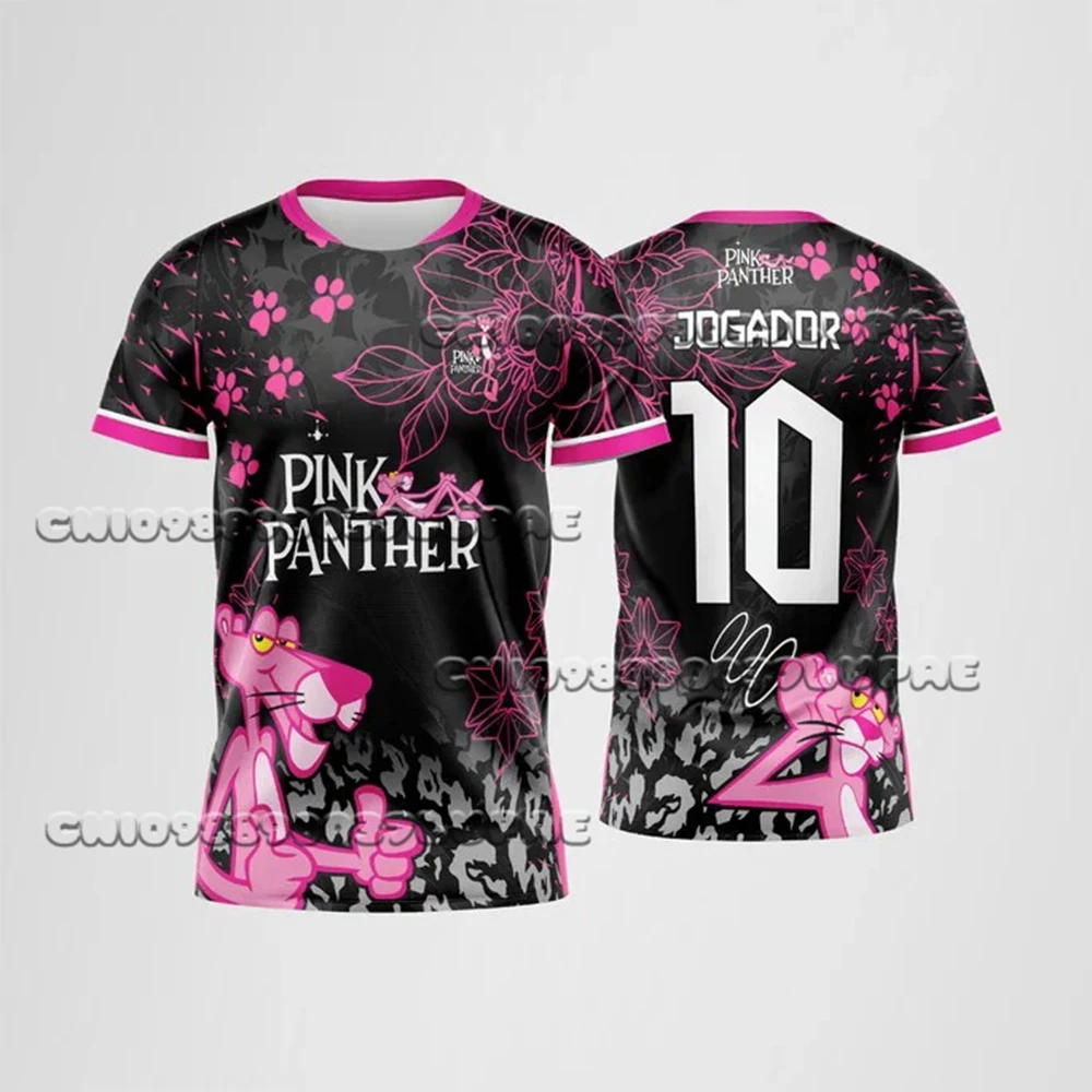 

2025 New Disney Pink Panther Running Sports Shirt Men Women Summer 3D Thin Breathable Quick Drying T-Shirt For Children/Adults