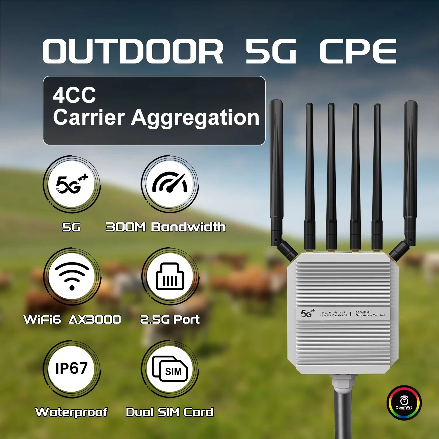Nieuwe X75 CP520 4G 5G NR SA/N - 5G Outdoor Cpe Nsa Sa recensie en prijs