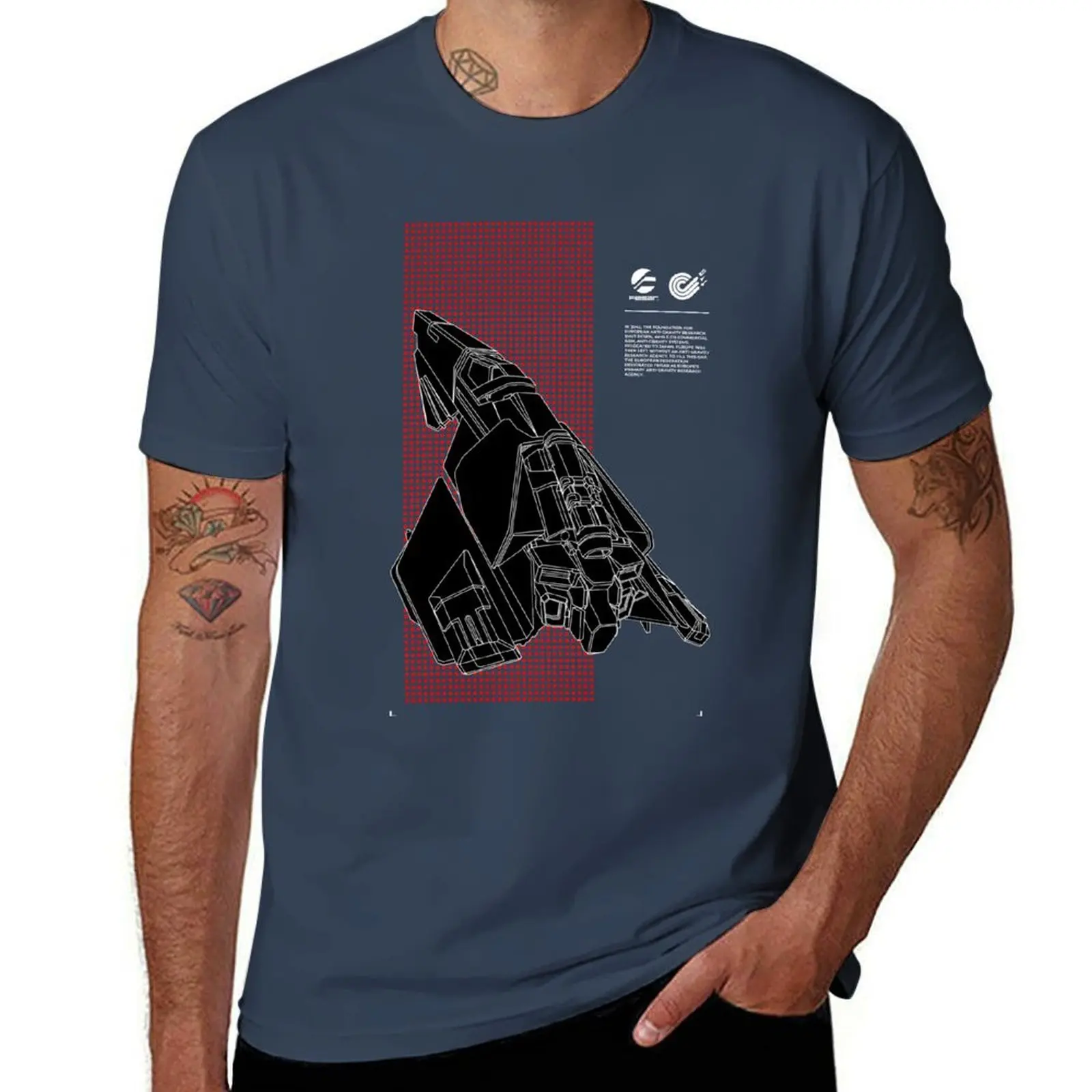 

Wipeout Fury - FX 350 League - Feisar Ship Wireframe Negative T-Shirt Basic Short Sleeve T-Shirt for Men