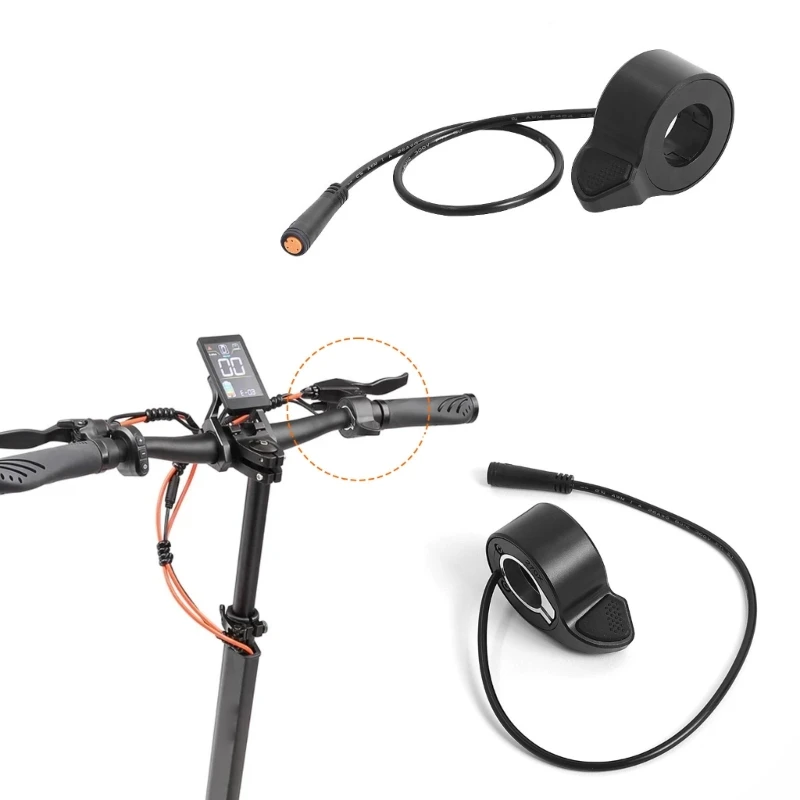 Electric Thumb Throttles Accelerators with Textured Pad Circular Clamp Attached Cable and 3-Pin for Super S1 RX