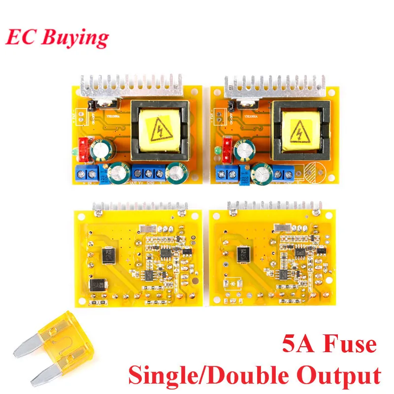 Adjustable ZVS Capacitor High Voltage Boost Converter Board DC-DC 8-32V to 45~390V/DC 8-32V to Â±45V-390V Step Up Module 5A Fuse