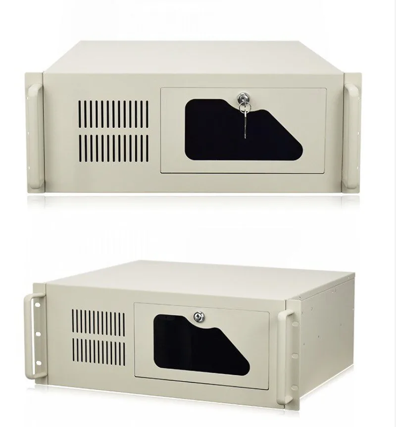 Standard 4U industrial control chassis 450 depth gray-white ATX large board large power supply bit industrial server