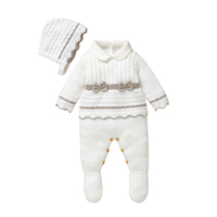 Newborn Baby Rompers Long Sleeve Spring Autumn Outwear Infantil Girls Jumpsuits Outfits 0-9m Winter Toddler Playsuits Hats Suits