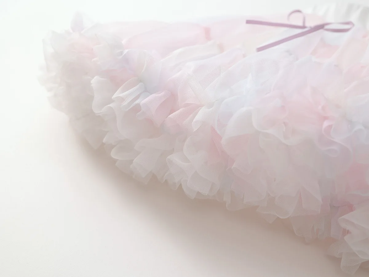 Girl Tutu Half Length Skirt 2025 Summer New Style Korean Sweet  Bow Mesh Skirt for Small and Medium Sized Children Dance Skirt