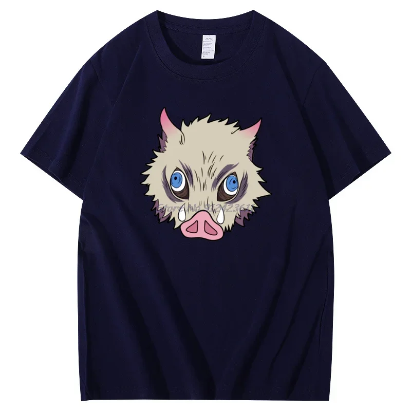 Japanese Anime Demon Slayer graphic t shirts Hashibira Inosuke Wild Boar Headgear Harajuku short sleeve t-shirts Men's clothing