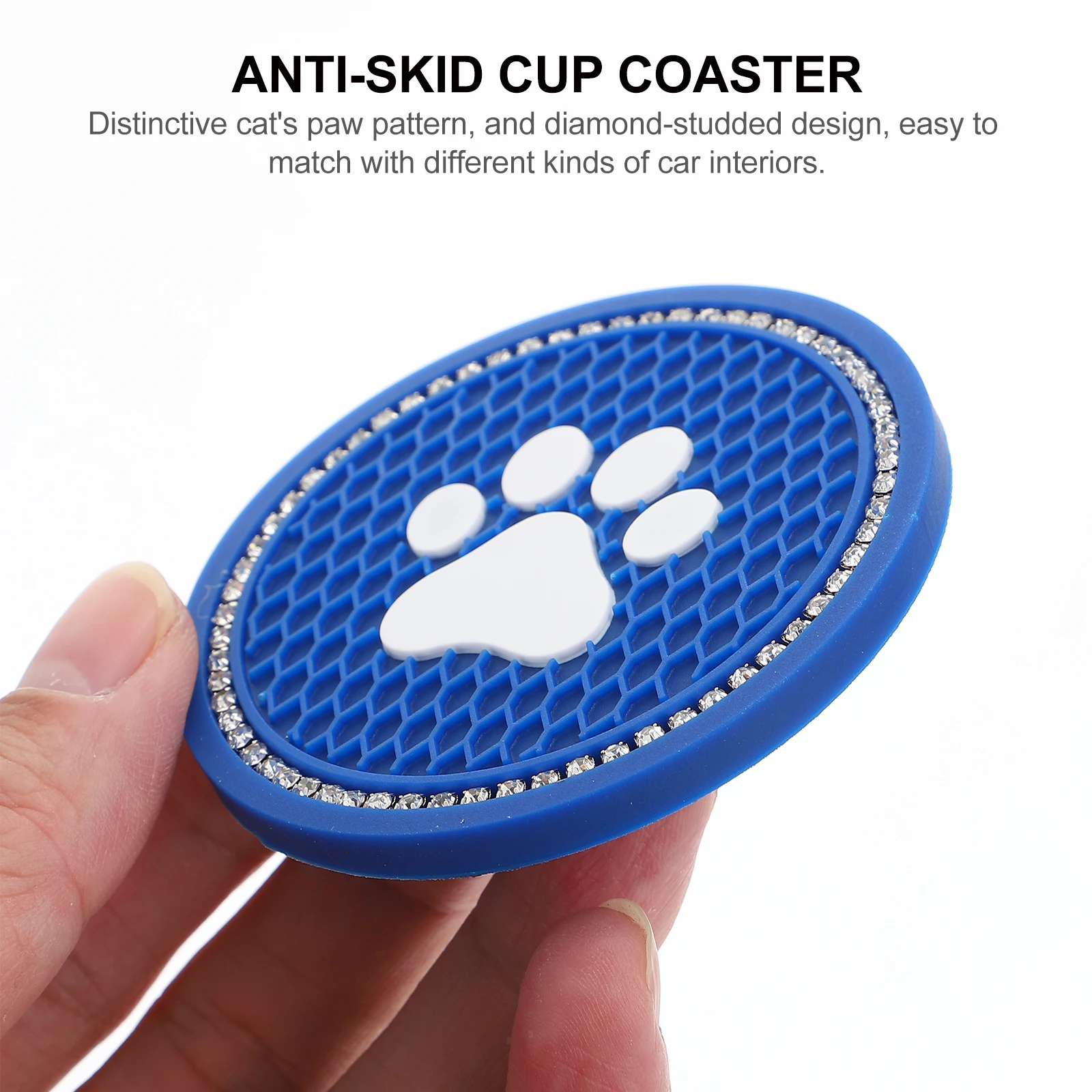 

2 Pcs Coaster Car Water Coasters Claw Cup Holders Non-s Anti-slip Diamond