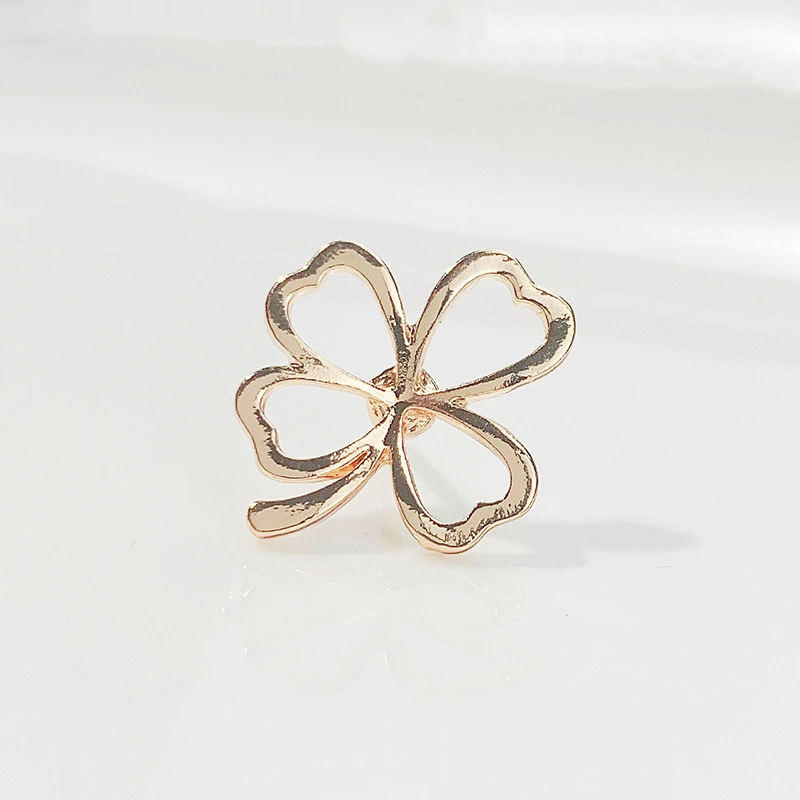 Opal Green Four Leaf Clover Lapel Hijab Pin Small Lovely New Plant Cat Fish Wing Brooches Pin Badge Girls Dress Jewelry Gift
