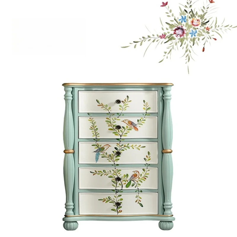 

Solid wood living room locker dining side cabinet storage drawer cabinet