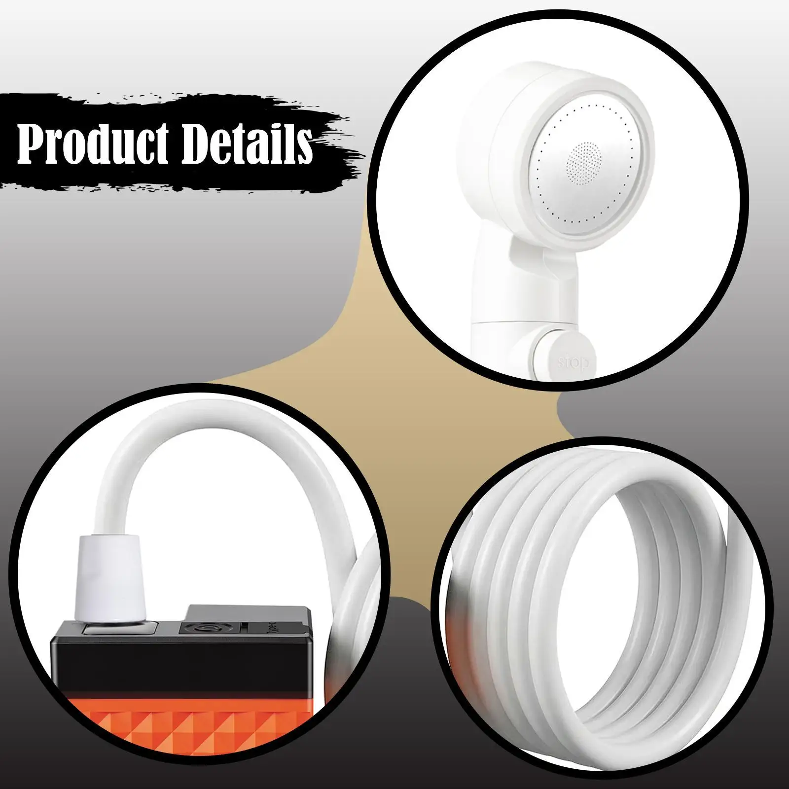 

Портативный походный душ, универсальный, перезаряжаемый, автомобильный, для использования на улице, с сетчатой сумкой для хранения, для путешествий, купания, кемпинга