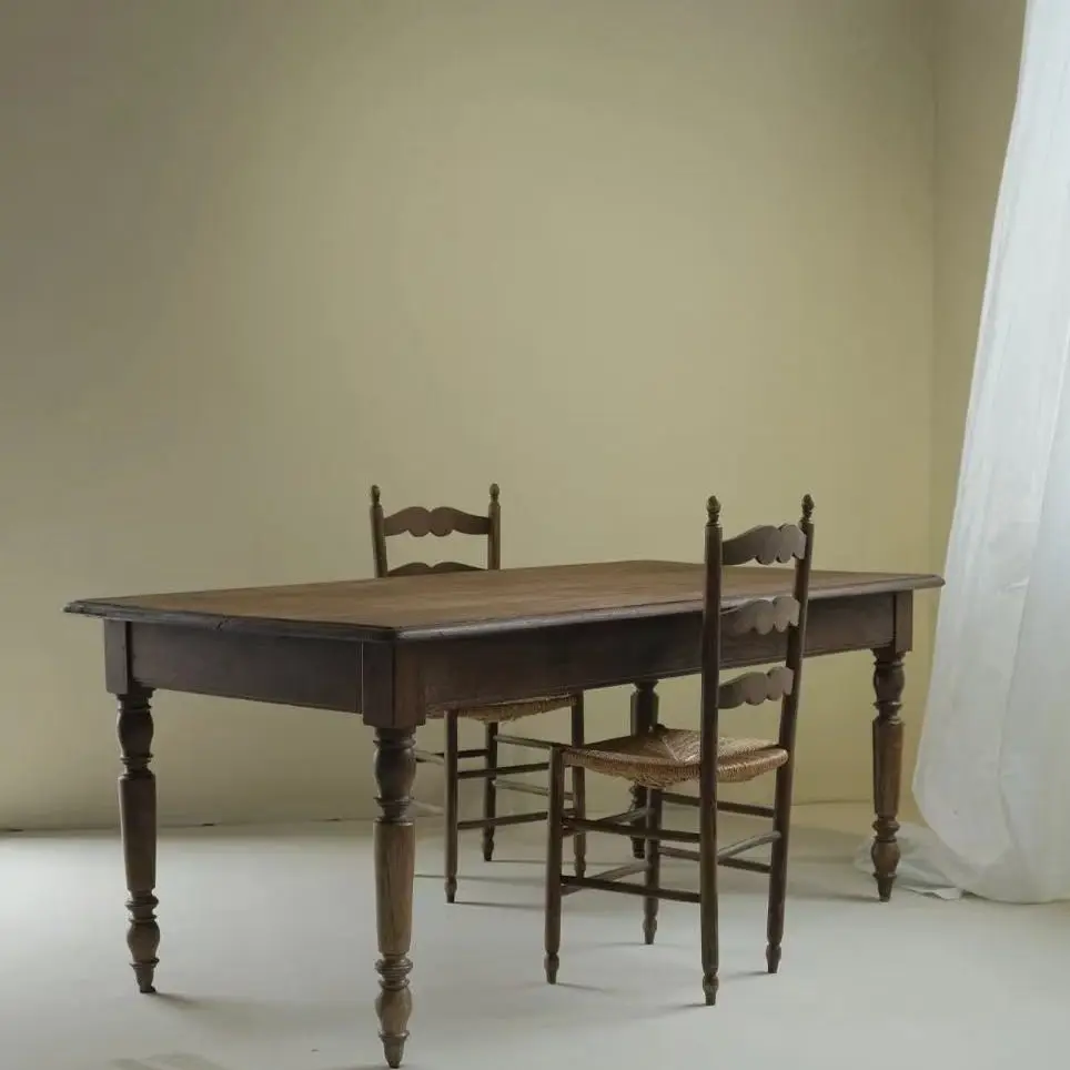 Retro old dining table antique farm coffee rectangular dining table shooting table B & B