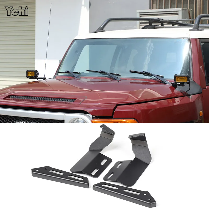 Car Front Engine Cover Lamp Holder Metal Bracket Accessories For Toyota FJ Cruiser 2007-2021Car Modification
