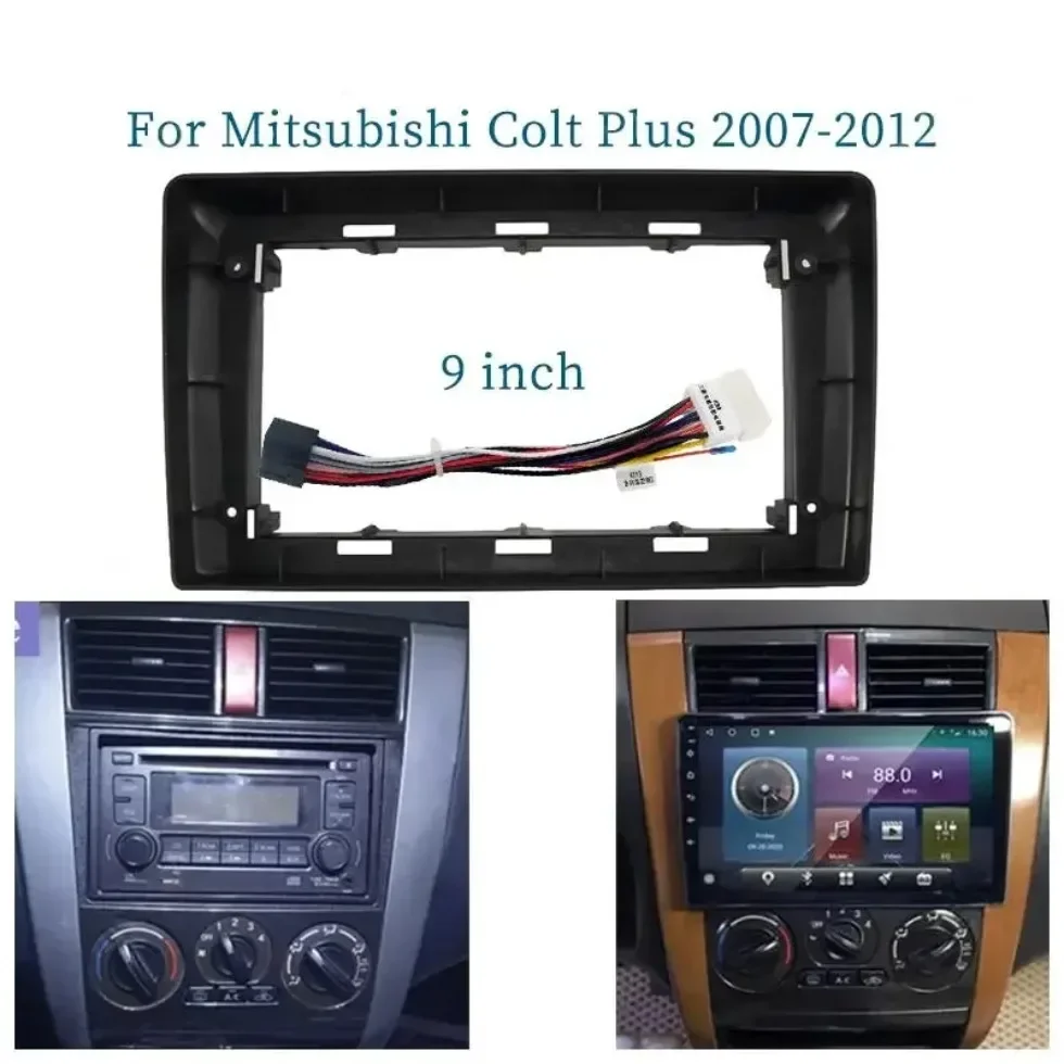 For Mitsubishi Colt Plus 2007-2012 9 Inch Car Frame Fascia Adapter Android Radio Dash Fitting Panel Kit