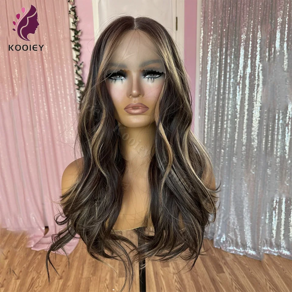 Glueless Silk Top 2/27 Colored 13x4 Body Wave Human Hair Lace Front Wig Brazilian Remy Highlight 360 Lace Frontal Wigs For Women