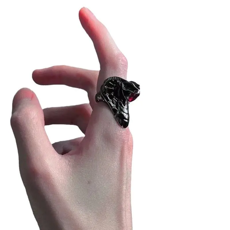 Creature Desire Snake Ring, Dark Niche Gothic Jewelry, Euro-American Vintage Cobra Ring, Punk Style Band