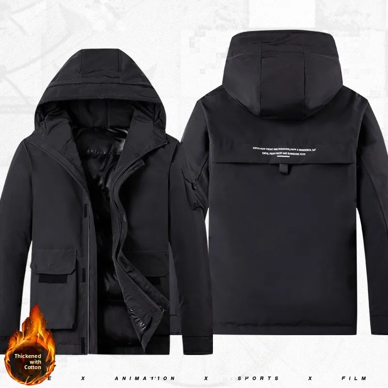 

Trendy Hooded Cotton Jaet for Men And Women Thiened Cotton Casual Outerwear for Teens And Young Adults Winter Coat