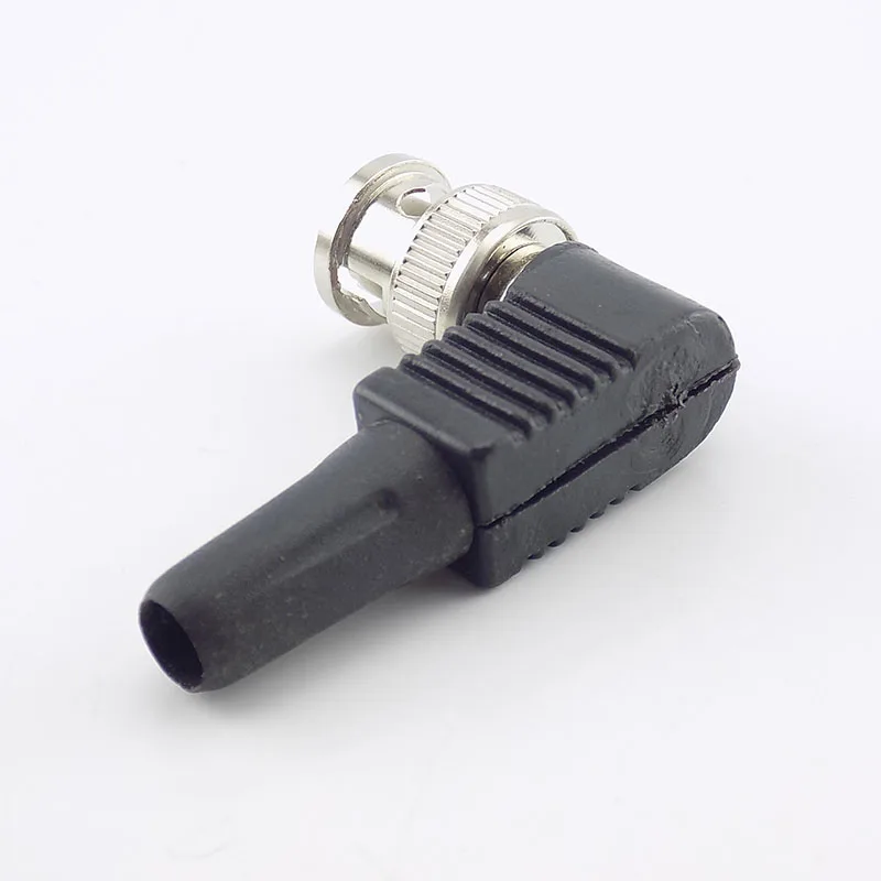 5pcs BNC Male Connector Bending Angle Plug Adapter Twist-on Coaxial Cable for CCTV Camera Surveillance Video Audio D6