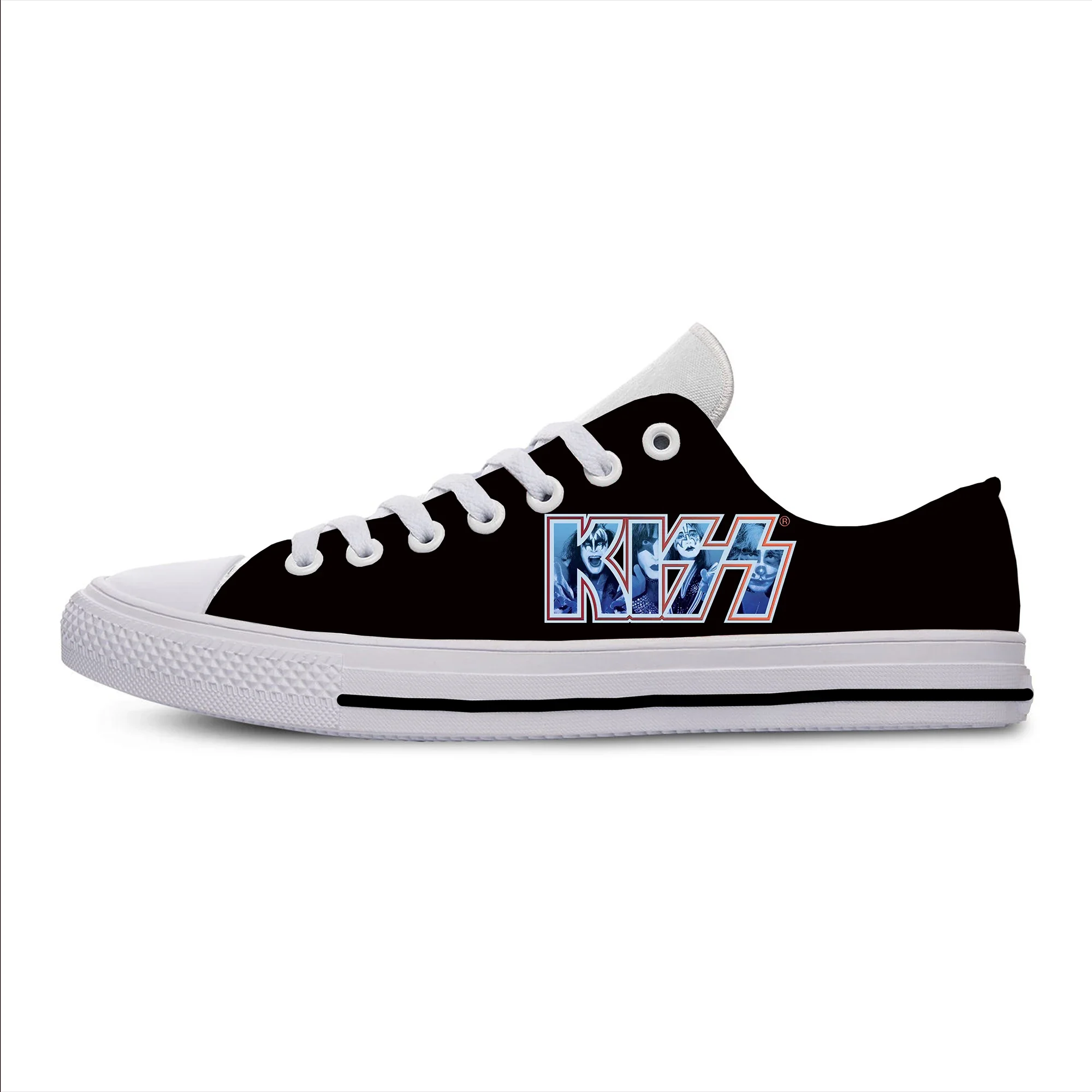 Zapatos informales transpirables con cordones y diseño de banda musical Kiss, zapatillas ligeras para caminar al aire libre, zapatos bajos de verano, gran oferta