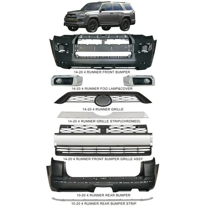 Complete Facelift Body Kit With Front Rear Bumper Hood Grill Assembly For Toyota 4Runner SR5 TRD Limited