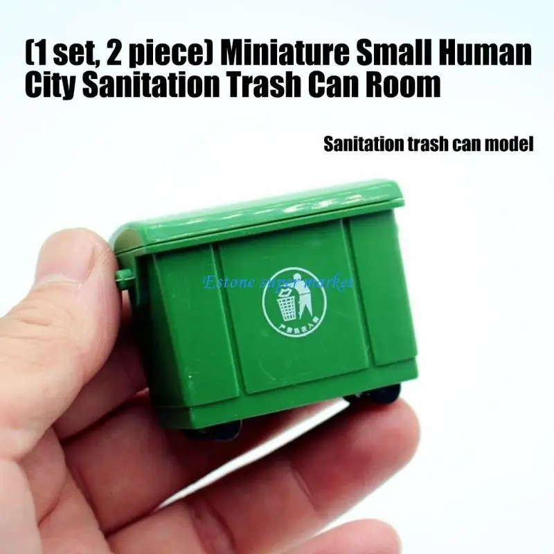 090B 2Pcs Miniature Waste Baskets Figurine for 1/12 Doll House Arrangement Kids Role Play Game Toy Craft Project Accessories