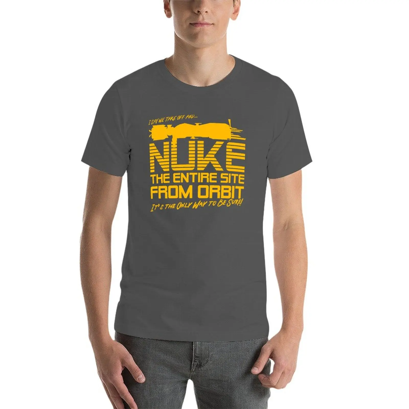 تي شيرت I Say We Nuke للموقع بأكملها من Orbit تي شيرت أزرق قفل ثقيل الوزن مصمم قمصان رجالي مصمم الملابس #4