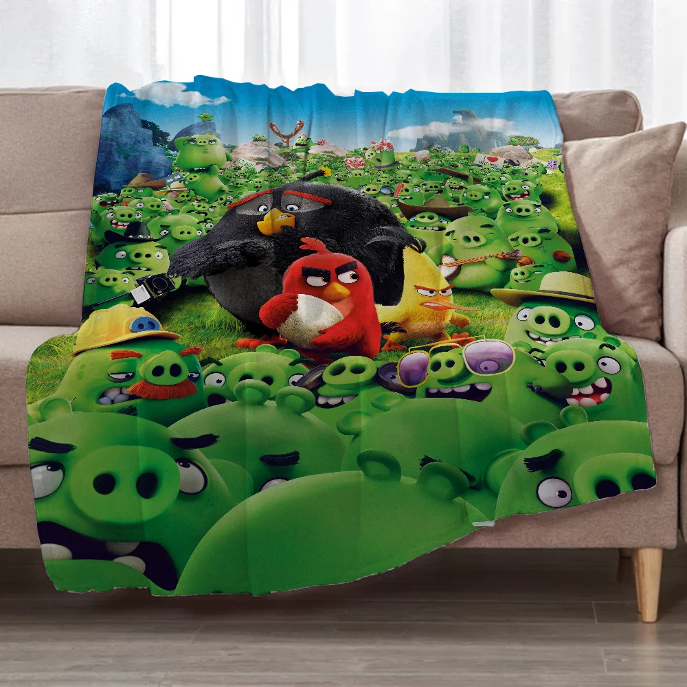 Angry Birds Velvet Blanket King Size Throws Blankets for Sofa Luxury Bedding Beach Towel Picnic Throw Blanket Bed Knitted Plaid