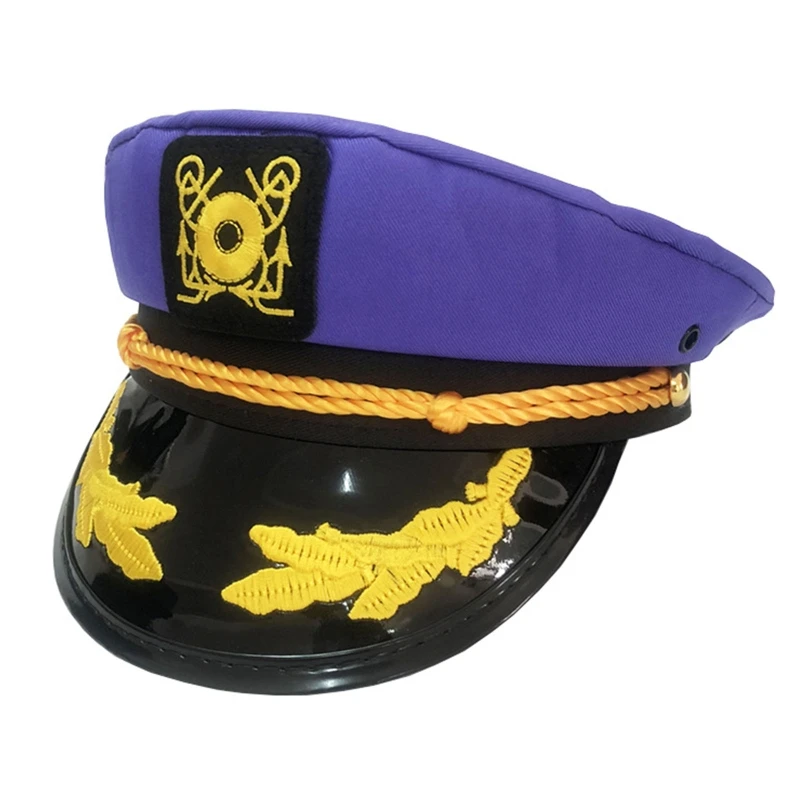 Stylish Yacht Boat Captain Marine Embroidered Costume Hat for Men Women Party Cosplay