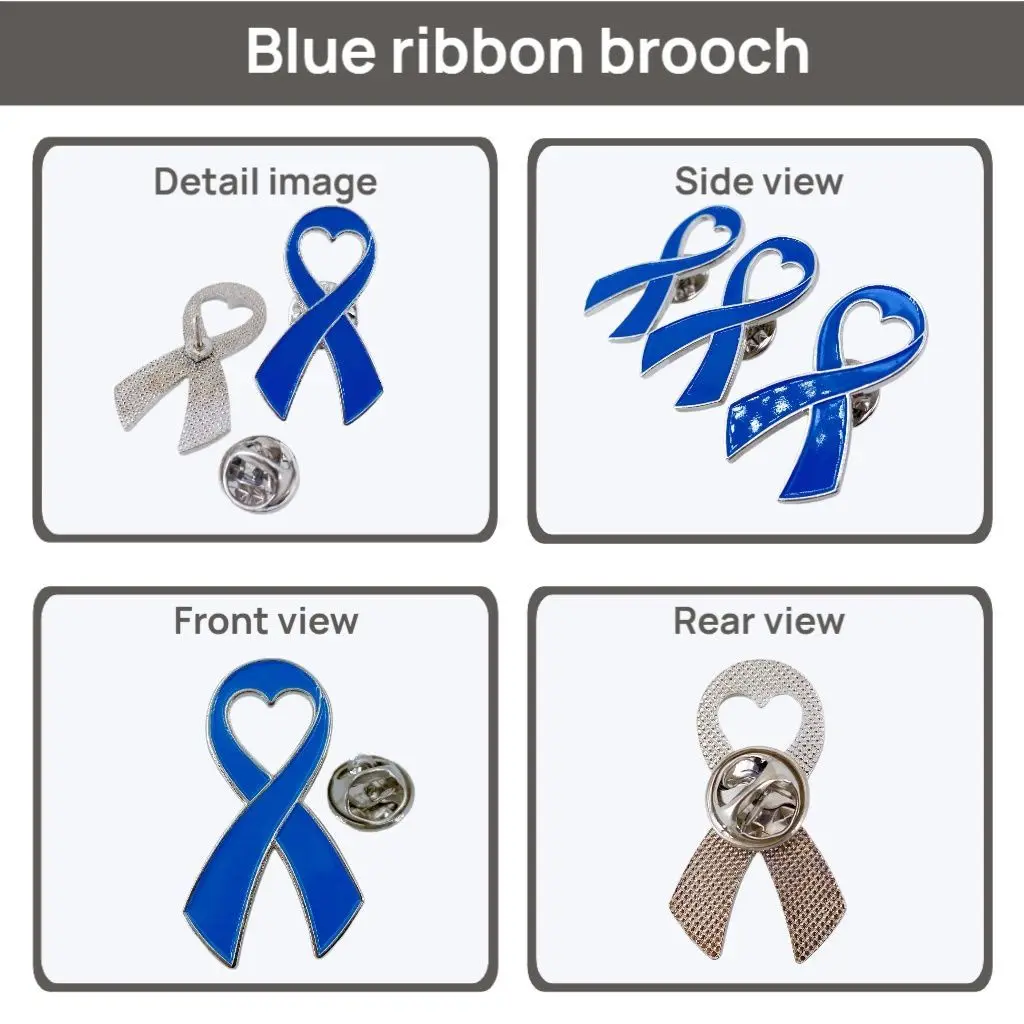 5/10/50/100 Stück Colon-Krebs-Bewusstseins-Anstecknadeln, Kindermisshandlungs- und Prostata-Blaues-Band-Pins – Detail 1