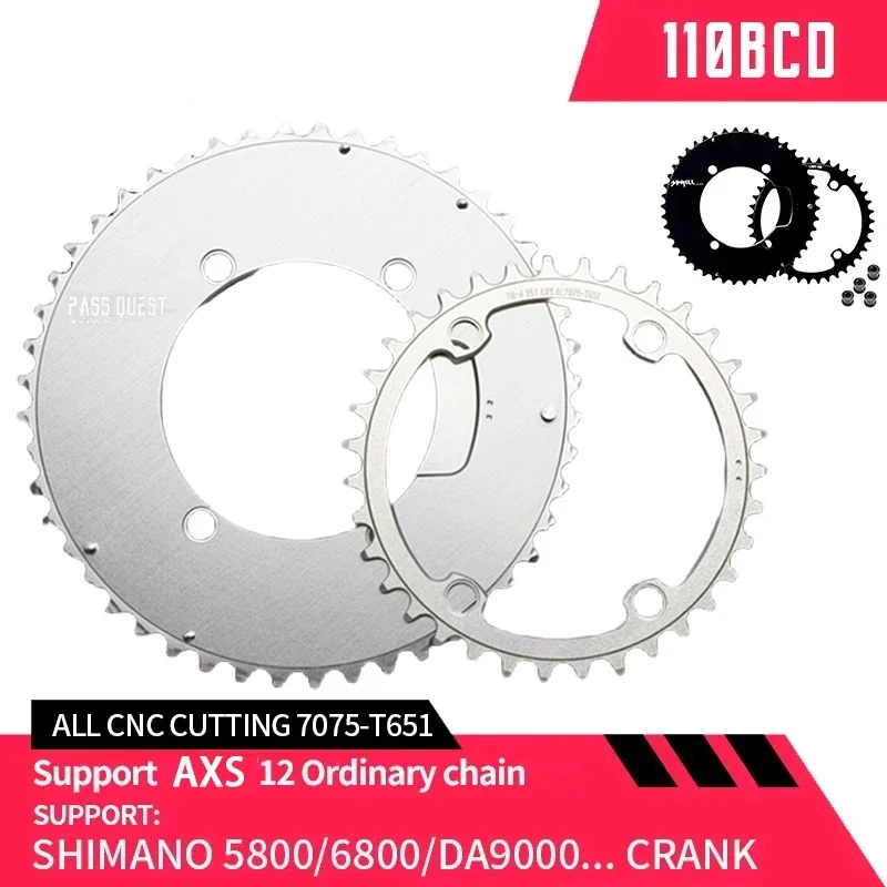 110BCD For AXS12S Chain 4 Claws for Shimano 5800 6800 DA9000 xcadey/SIGEYI Double Chainring Road Bike 48/35T 50/37T 52/39T