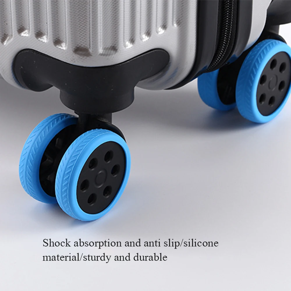 1/4/8pcs 	Silicone caster sleeve Mutes Noise Reduction Wheel  Scratche-Proof Caster Wheels Cover for Carry on Luggage Suitcase