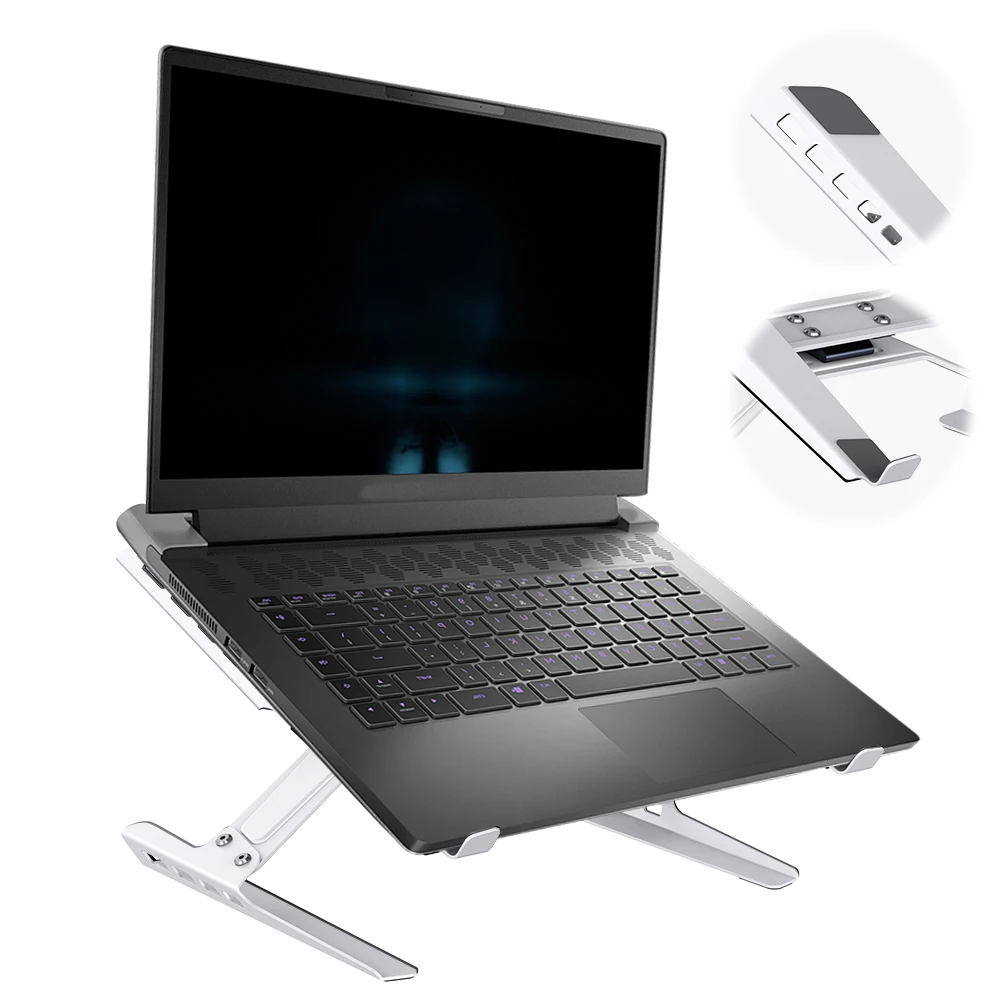 

Computer Tablet Stand Adjustable Portable Notebook Stand Carbon Steel for MacBook HP Dell Lenovo 12-18in Laptops