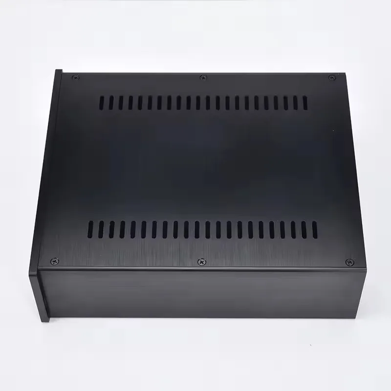 Nowa obudowa z czarnego aluminium 2609 DIY HIFi Project Box Obudowa wzmacniacza Rozmiar 260 * 90 * 311 mm — zdjęcie produktu 3