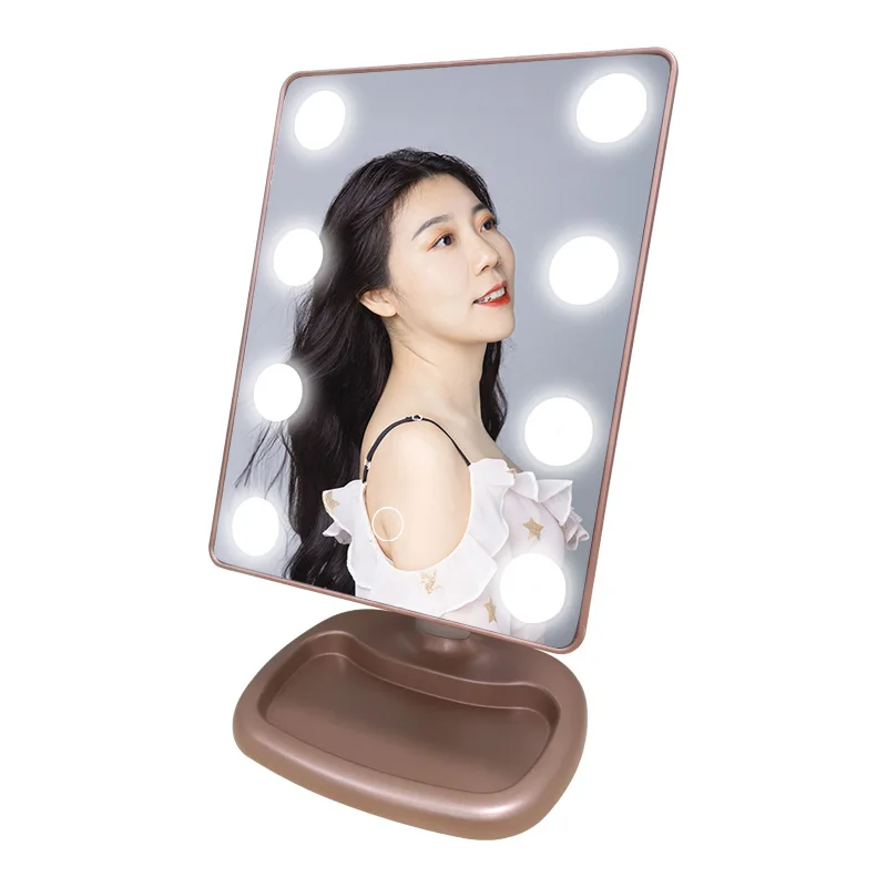 Espejos Espejo Con Luz Miroir Espelhos Espejo Led Touch Aa Battery And Usb Port Compact Vanity Smart Led Makeup Mirror Hollywood