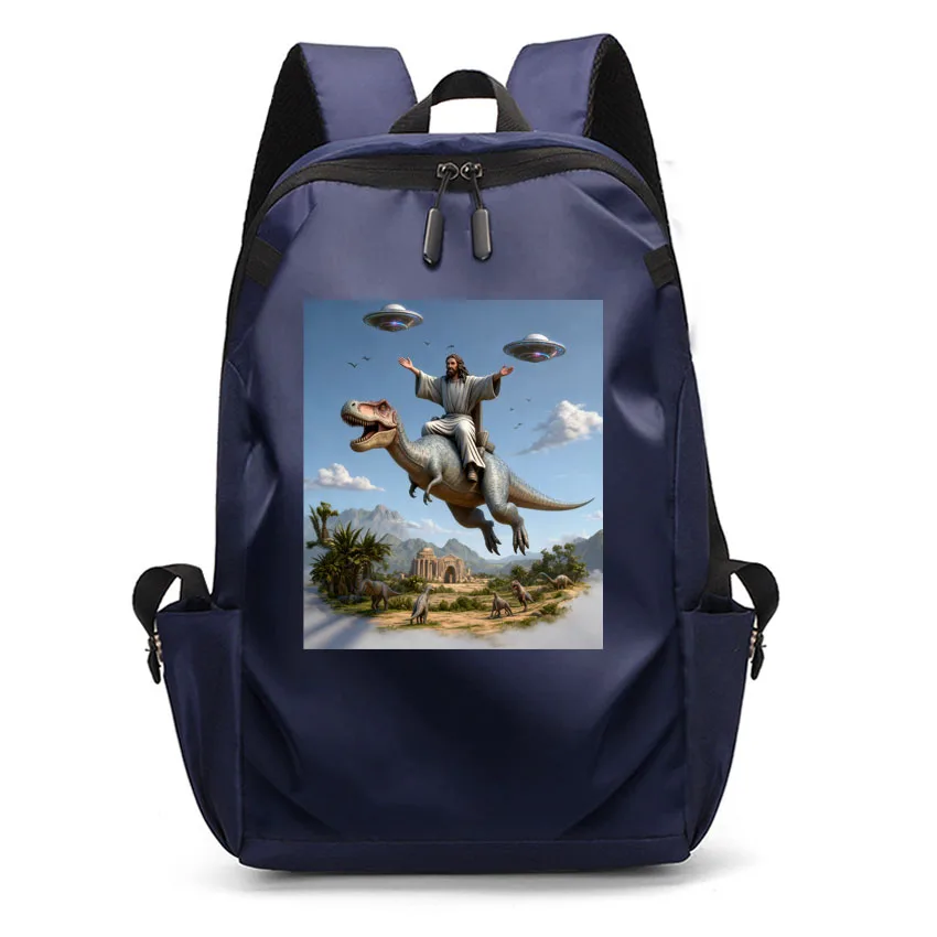 فتاة طالبة جامعية المرأة رجل على ظهره العصرية السفر سيدة كمبيوتر محمول لطيف الكرتون ديناصور موضة مطبوعة على ظهره شحن USB
