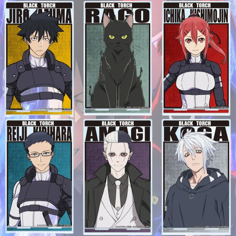 Black Torch 15CM Crunchyroll Jiro Azuma Hot Anime Acrylic Figure Stand Clear HD Printing Model Plate Desk Display Keychain