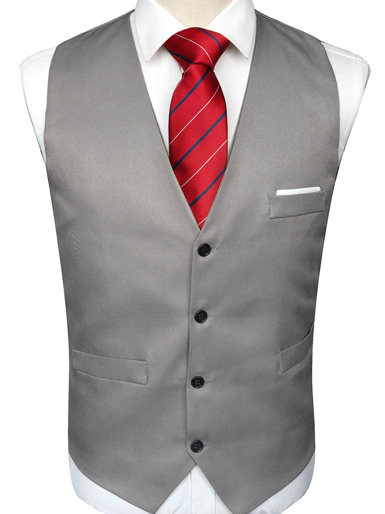 KAMBERFT Mens Waistcoat Tie Set Sleeveless Jacket Suit Vest Necktie  Wedding Business