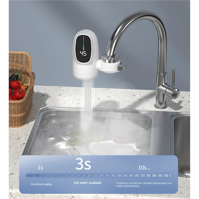 

ABJN-2X 3000 Вт мгновенный электрический водонагреватель, кран с цифровым дисплеем, нагревательный водонагреватель для смесителя для ванной комнаты, вилка стандарта США