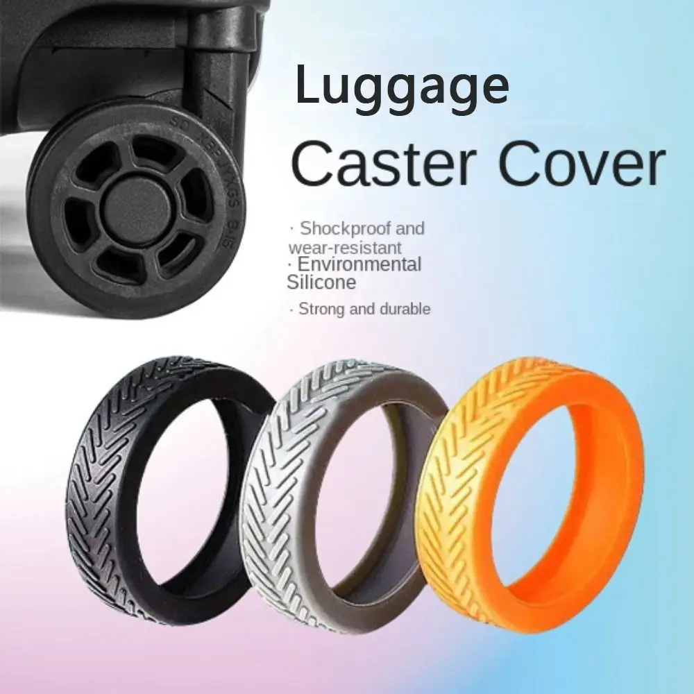 Silicone Luggage Wheels Protector Cover Anti-slip Shock Absorption Suitcases Wheel Protection Rings Reduce Noise