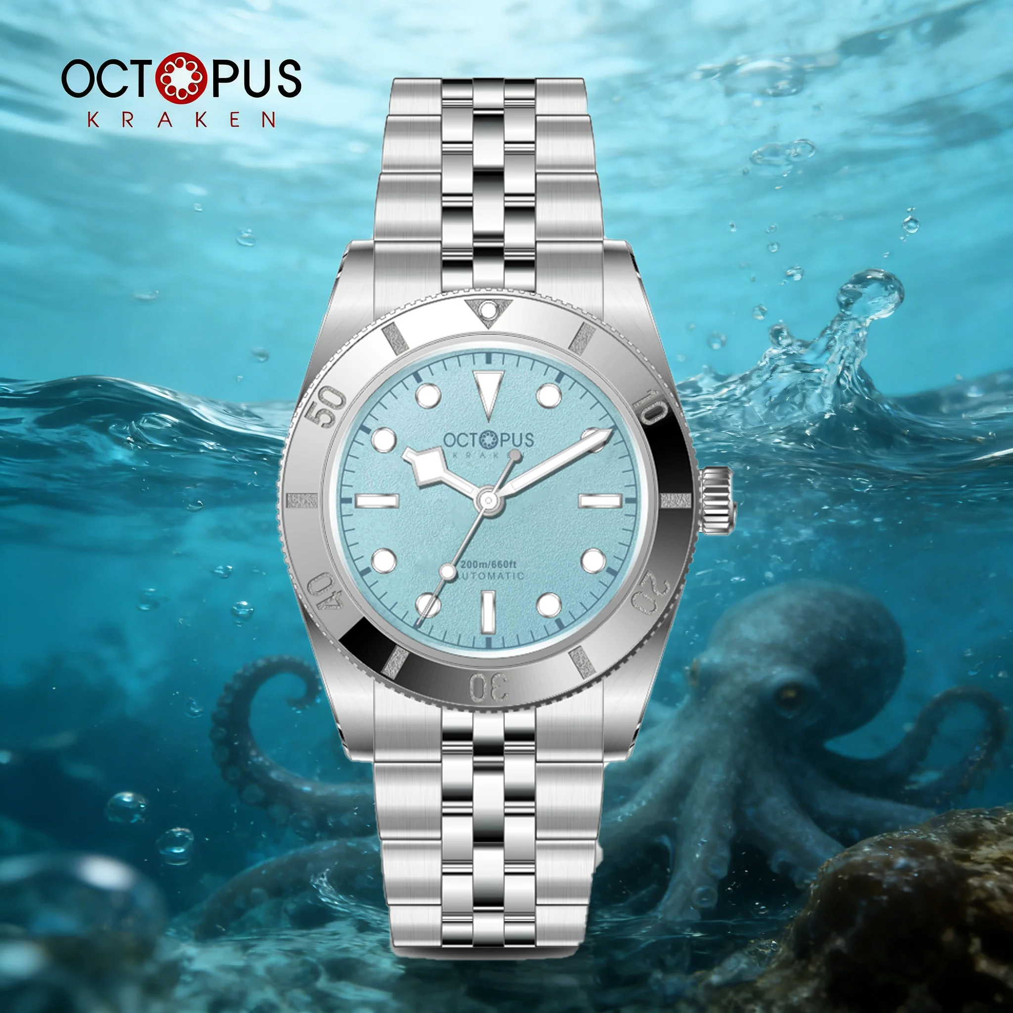 Octopus Kraken 2026 200m Wasserdichte Herren Automatik-Taucheruhr 316L Edelstahlgehäuse Taucher Luxus-Sportuhr Reloj Hombre