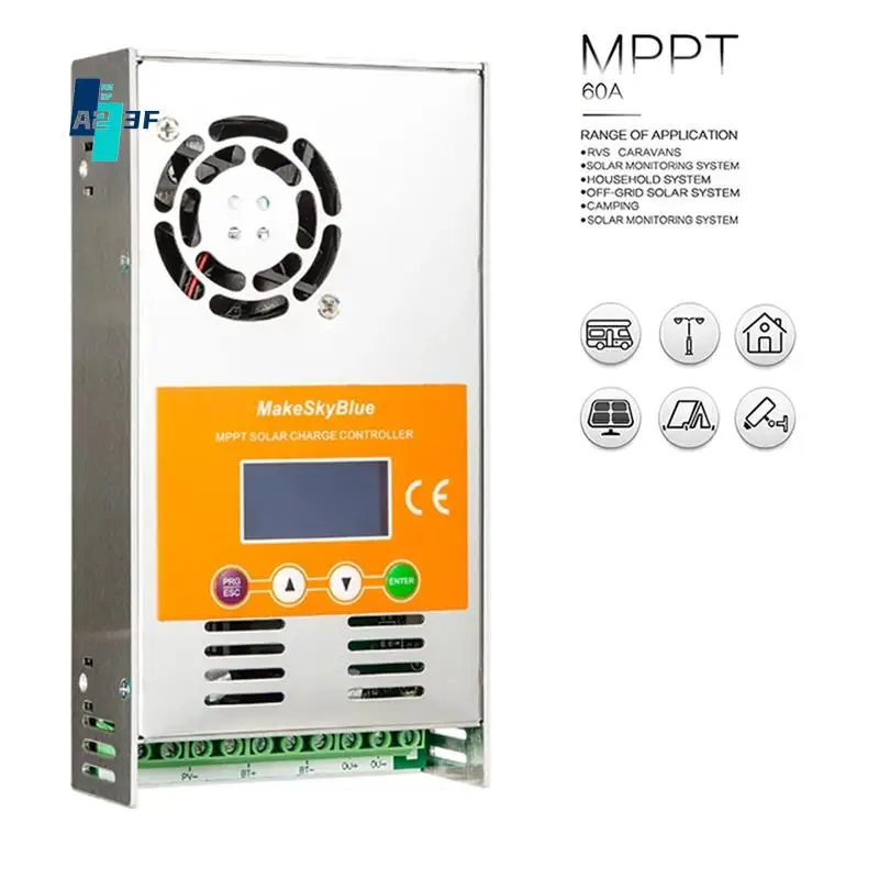 

A23F-60A-V123 Makeskyblue Solar Panel MPPT Charge Controller For 12V 24V 48V Lead-Acid Battery
