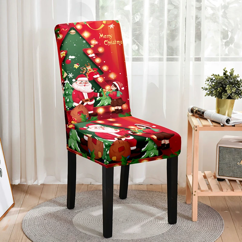 All Inclusive Christmas Chair Cover Suitable For Dining Chair Living Room Party Ceremony Hotel Decoration Elastic Chair Cover