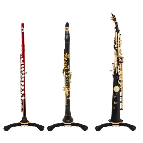 Imagen 2 del producto Soportes para flauta, soporte para clarinete, Oboe, soportes para saxofón rectos Soprano, soporte para trípode plegable portátil, accesorios para instrumentos de viento