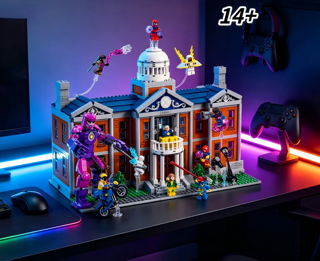 Nuevo 2026 76294 3093PCS Bloques de Construcción de la Base de la Academia Mutante, Artesanía Exquisita, Regalo Pequeño de Alta Gama