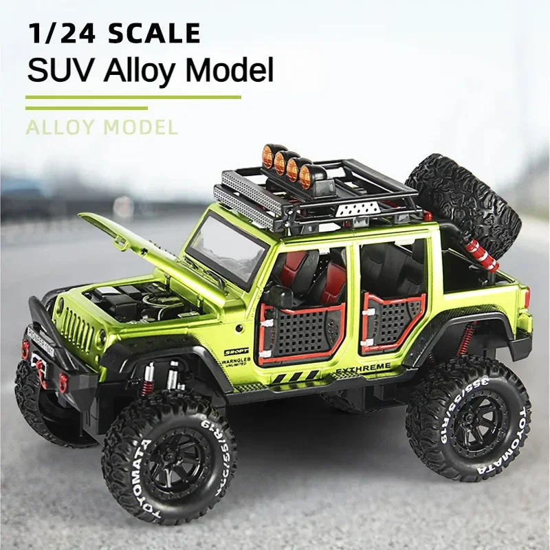 Simulazione da collezione in lega fuoristrada modello di auto 1:24 tirare indietro suono luce Diecast Stunt Model Car bambini giocattoli di natale