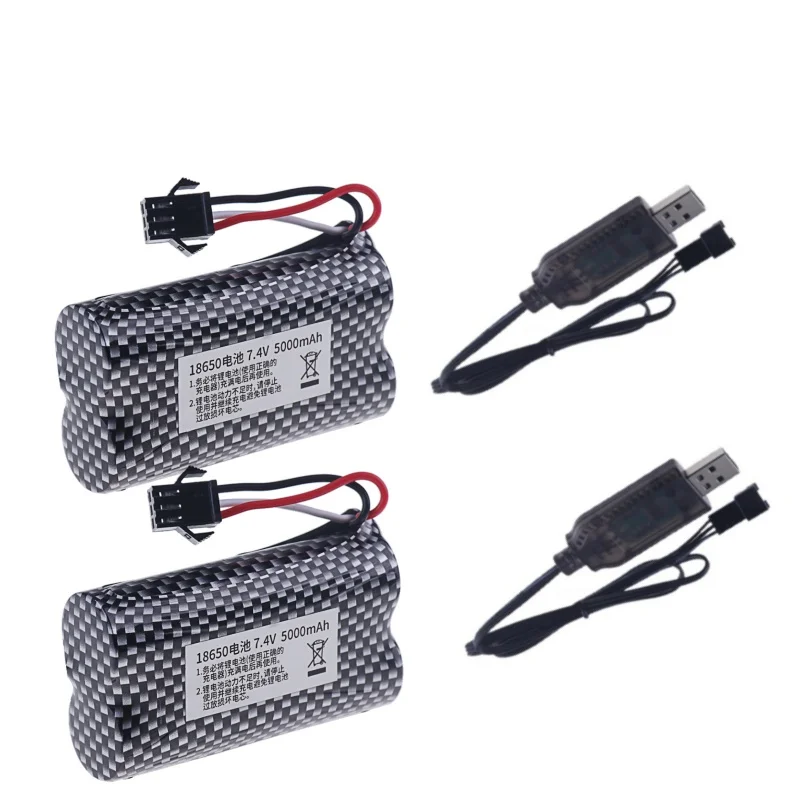7.4V 5000mAh Batterijlader MN82 Afstandsbediening Auto Batterij MN128 MN78 LC79 voor Horloge Gebaar Sensing Twisted RC stunt auto SM3p